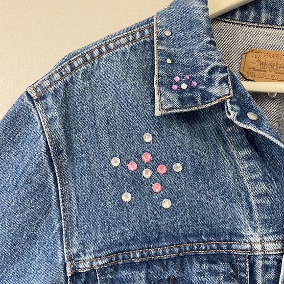 Levi’s Rhinestone Handmade Jean Jacket - Size 38 / L - Picture 5 of 11